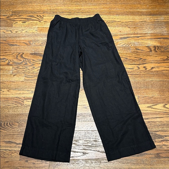 Black High Rise Wide-Leg Comfoet Waist band Pants - Picture 1 of 6